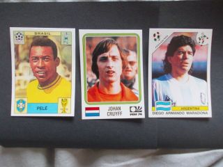 Football Stickers Panini World Cup Story Pele - Cruyff - Maradona Stickers