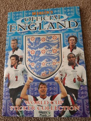 Merlins Complete Official England World Cup Sticker Album 1998
