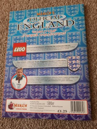 Merlins Complete Official England World Cup Sticker Album 1998 2
