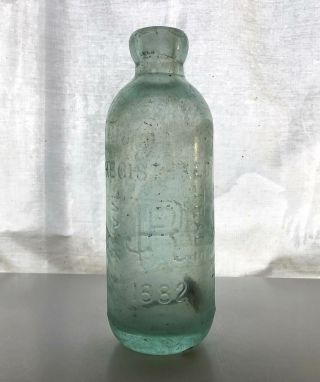 Troy Ny 1882 Hutchinson Hutch Bottle Ph.  J.  Ramroth Mineral Waters Backwards " N "