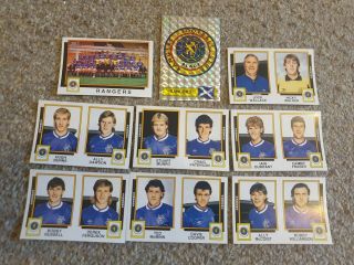 Panini Football 86 Rangers - X9 Stickers - Complete Team Set