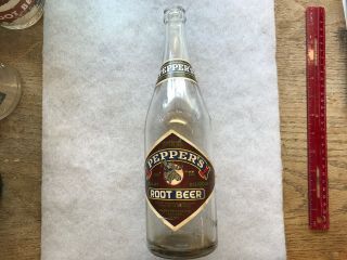 Pepper’s Root Beer Vintage Paper Label Quart Bottle,  Ashland,  Pa.