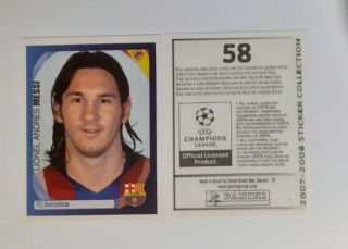 Champions League 2007/08 58 Lionel Messi,  Made In Brazil By Panini