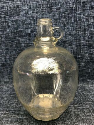 Vintage Apple Cider Vinegar One Gallon Clear Glass Jar Bottle Jug With Leaves