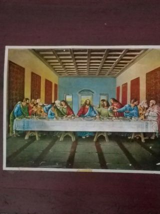 Vintage Print " The Last Supper " By Dufex Prints Of England,  Very Old