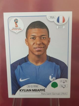 Kylian Mbappe France 2018 World Cup Rookie Panini Sticker