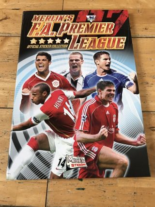 Merlin Premier League 2007 Complete Sticker Album With Hardback Binder