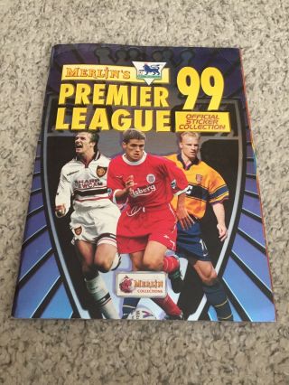 Merlins Premier League 99 Sticker Book Complete Exc Cond