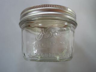 Set Of 4 Kerr Wide Mouth 6 Oz.  Glass Mason Jars With Lids And Bands 4 Count Usa