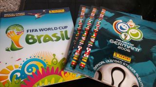 4 X Empty Panini World Cup Sticker Albums.  2006 (x3) And 2014