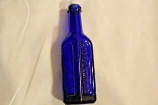Vintage Cobalt Blue Laxol A J White York/rio Medicine Bottle 7 " Tall