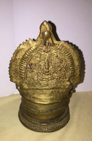 Vintage Brass or Bronze Incense Burner BUDDHIST SHIVA ? 3