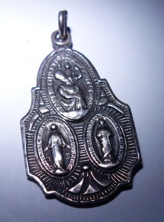 Vintage Sterling Silver Pendant “i Am A Catholic Call A Priest " St.  Christopher