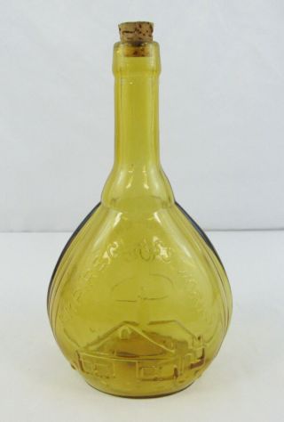 Vintage Empire Glass Jenny Lind Yellow Glass Bottle With Cork