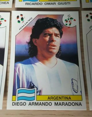 Panini World Cup Story football stickers 1990 set Argentina x17 inc 224 Maradona 2
