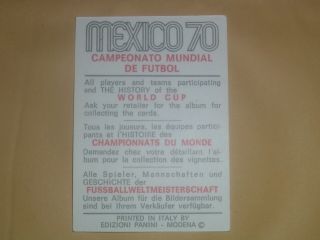 1970 PANINI MEXICO 70 WORLD CUP.  STICKER.  HRISTO BONEV.  BULGARIA. 2