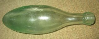Early Antique Torpedo Soda Bottle W/ Applied Blob Top Sea Green Cond Nr