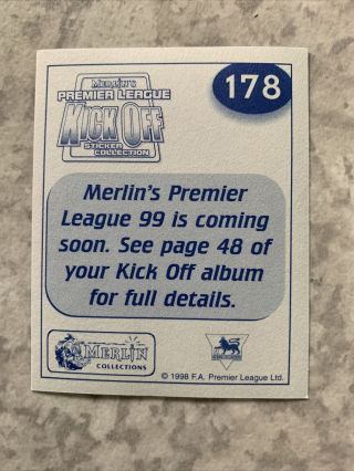 Merlin 1998 Kick off Frank Lampard Rookie West Ham Sticker 2