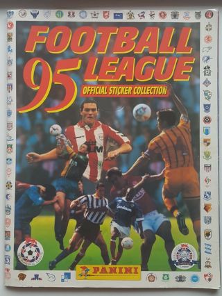 Panini Football League 95 Sticker Album Incomplete (contains 450 Stickers)