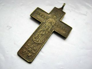 Vintage antique Christianity bronze body cross type 2 3