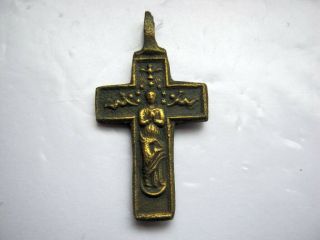 Vintage Antique Christianity Bronze Body Cross 2