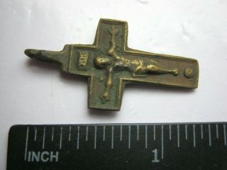 Vintage antique Christianity bronze body cross 2 2