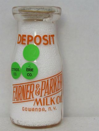 Trphp Milk Bottle Farner & Parker Inc Dairy Farm Gowanda Ny In 2 Counties Var 3