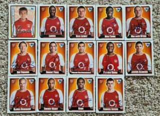 Arsenal Merlin Premier League Football Stickers 03 2003 - Part Set Of 14