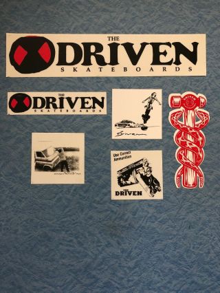 The Driven Skateboards Stickers 2002 Neil Blender Art Santa Cruz