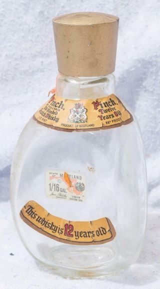 Vintage Haig & Haig Pinch Whisky Empty Glass Bottle Advertising Mv