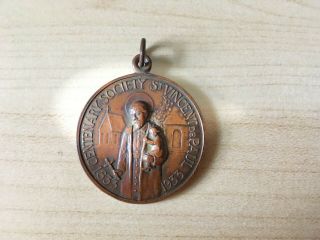 Antique St Vincent De Paul Centenary Bronze Medal 1833 - 1933