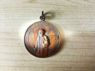 Antique St Vincent de Paul Centenary Bronze Medal 1833 - 1933 2