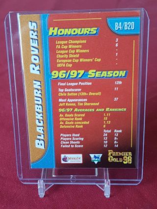 Blackburn Rovers Badge Merlin Gold Card Topps 1998 Foil Trading Card 2