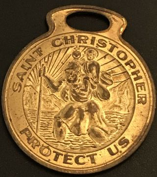Vintage Catholic St Christopher Thou Shalt Not Kill Drive Carefully Medal