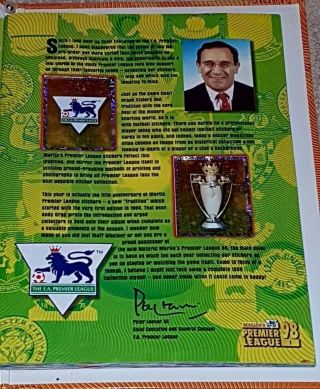 Merlins Premier League 1998 Sticker Book & Stickers - In 2