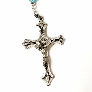 Tin - cut Sky Blue Crystal Rosary Beads From The Vatican In Italy 2