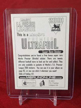 Paulo Di Canio West Ham Merlin Premier League 2001 Ultrafoil Sticker 2