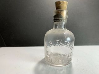 Miniature R.  H.  Parker Old Style Nelson Co.  Whiskey Bottle