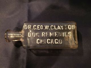Dr.  Geo.  W.  Clayton Dog Remedies.  Chicago.  Early Veterinary Medicare