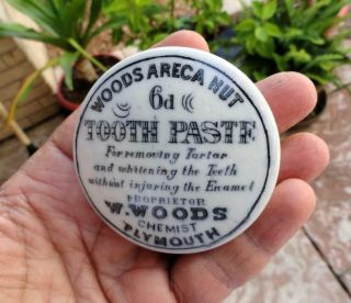 Woods Areca Nut Tooth Paste Pot Lid Chemist Plymouth England