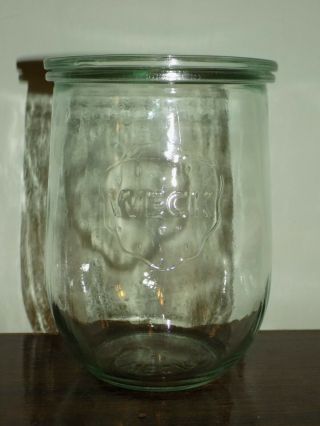 Single Weck Tulip Canister Jar Rundrand Glas 1 Liter - 32oz With Lid