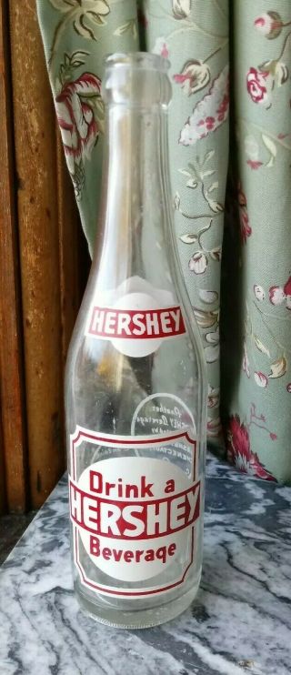 Old Vintage 1950 Hershey Beverage Acl Soda Pop Bottle 12 Oz.  Schenectady,  Ny