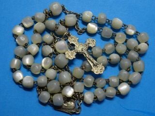 Antique Mother Of Pearl Rosary // France Around 1900 / 2