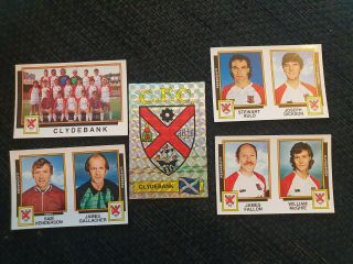 Panini Football 86 Clydebank - X9 Stickers - Complete Team Set
