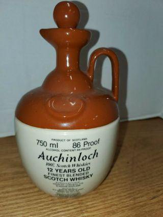 Vtg Auchinloch Blended Scotch Whiskey Jug Empty Bottle Decanter Scotland 750 Ml
