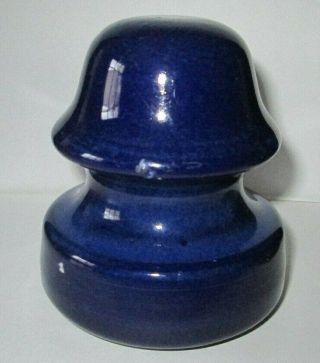 Vintage Canadian Porcelain Insulator Cobalt Blue No Embossing