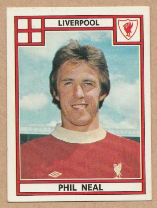 Panini 1978 Football 78 Sticker 196 Liverpool Full Back Phil Neal