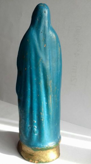 Antique Madonna,  Holy Figure,  18 - 19th Century.  Clay 3