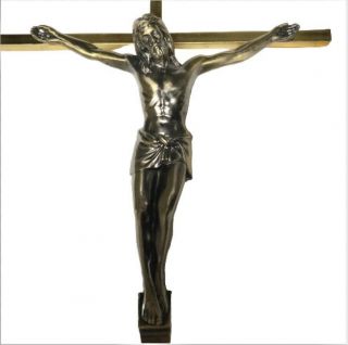 Solid Metal Crucifix Jesus Christ on the Cross INRI Wall Hanging Religious 2