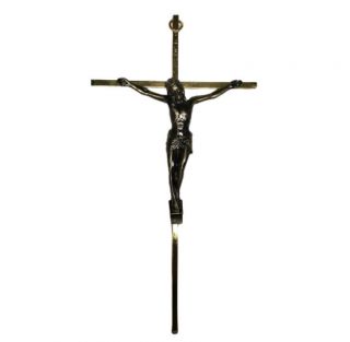 Solid Metal Crucifix Jesus Christ on the Cross INRI Wall Hanging Religious 3